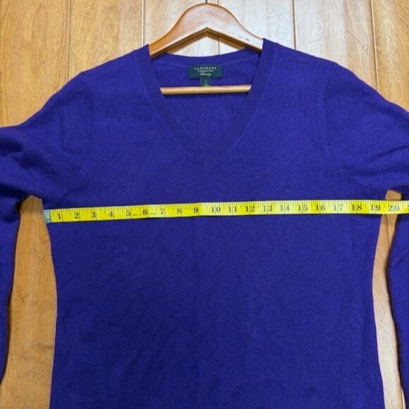 Charter Club Luxury Cashmere Sweater Large Purple Quiet Luxury Minimalist Preppy - Picture 8 of 8